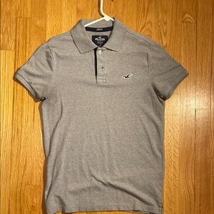 Hollister Men's Gray Polo Shirt